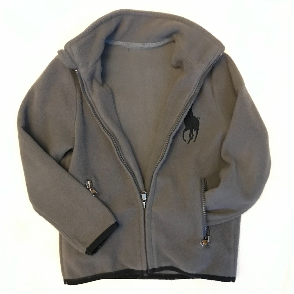 2/$29 Polo Ralph Lauren kids jacket size 4T grey zipper fleece - Picture 6 of 9